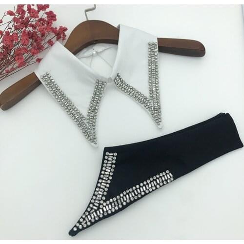 Summer Necklace Fake Collar for Women Handmade Beads Detachable Solid Color Shirt False Collar Blouse Top Vestidos Neckwear