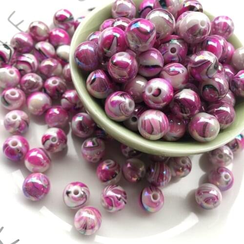 Meideheng Acrylic water ripple AB color beads for Jewelry making Hair accessories leather ring Necklace High quality 10mm 80pcs