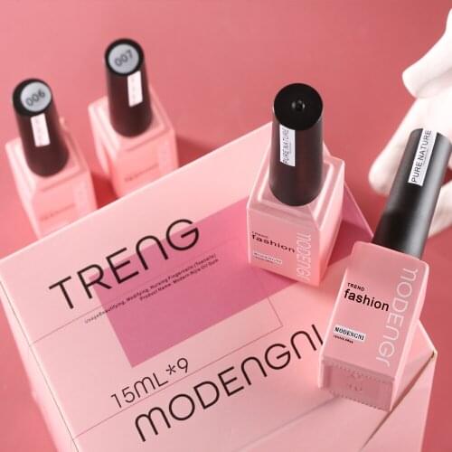 2021 new 15ml Gel Nail Polish Set 9 Color Series UV Lacquer Varnish Nail Set For Art Desgin Manicure Top And Base Pink Blue Grey