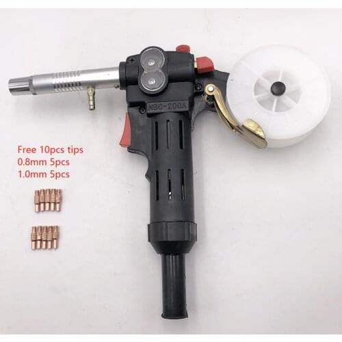 NEW Nylon Body Toothed Roller MIG MAG Welding Torch Spool Pull Push Gun NBC-200 torch head with 10pcs Free tips