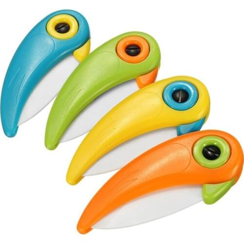 New Arrive Bird Rio Adventure Shape Folding Ceramic Knife Fruit Vegetable Cutting Paring Mini Knives