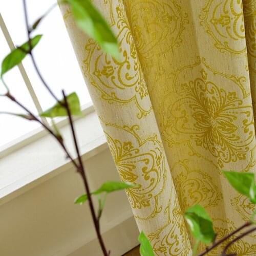 New Chinese Curtains for Living Dining Room Bedroom Cotton and Linen Jacquard Fabric Curtains Finished Product Customization