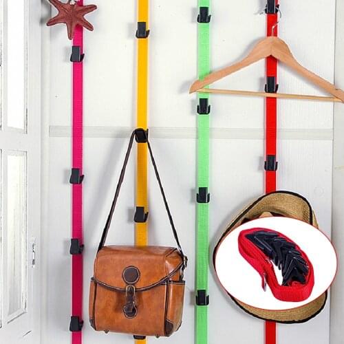 New Adjustable Multi-Function Hook Door Back Storage Hook Articles Hook Nail-Free Door Back Rope For Storage Clothes,Hats,Bags
