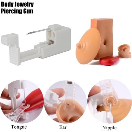 Disposable Innovation Body Piercing Gun Sterilized Steel Needle G23 Titanium Jewelry More Safer for Belly Nipple Tongue Lip Ear