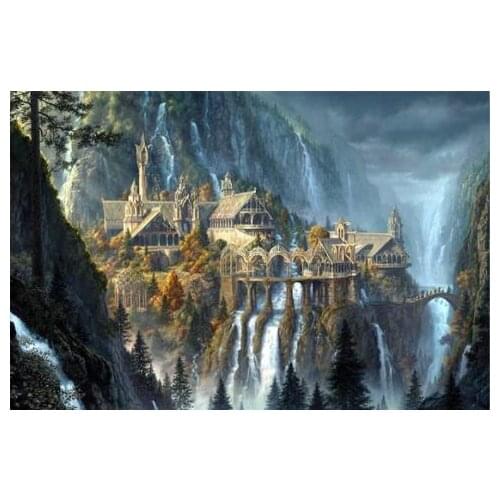 Full Round Diamond Embroidery Castle Fantasy 5D DIY Diamond Painting Cross Stitch Landscape Full Square Diamond Mosaic 3d Movie