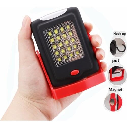 Portable 23 LED Flashlight Torch Lantern Work Light 2 Modes Magnetic Night Lamp Light With Hook For Camping Bicycle