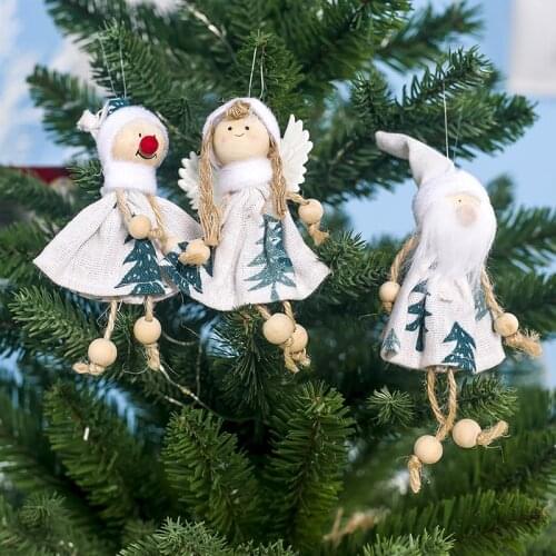 Christmas Santa Claus Angel Doll Pendant Christmas Tree Ornament Christmas Decorations for Home Xmas Gifts Noel Navidad 2021