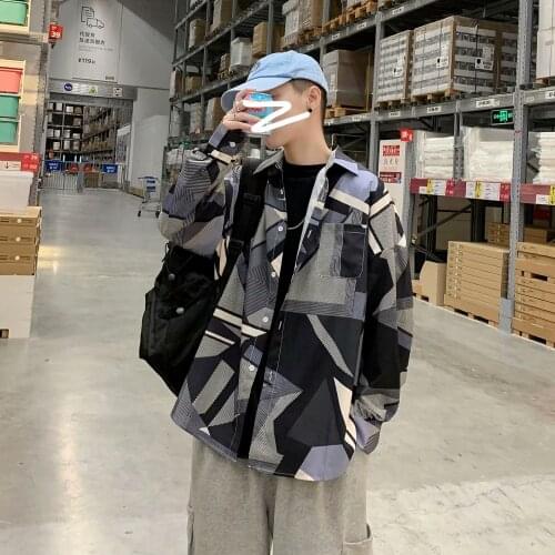 Japanese long-sleeved shirt male Korean loose ins trend spring and autumn new casual jacket ruffian handsome personality shirt