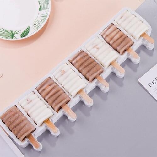 Silicone Ice Cream Mold DIY Homemade Popsicle Moulds Freezer 8 Cell Small Size Ice Cube Tray Popsicle Barrel Makers Baking Tools