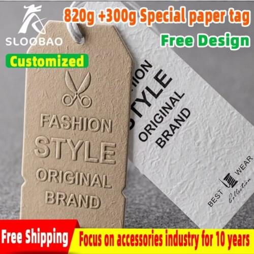 820g+300g Special Paper Bump printing Tag Direct manufacturersCustom-made Suitcase clothing trademark paper wholesale production