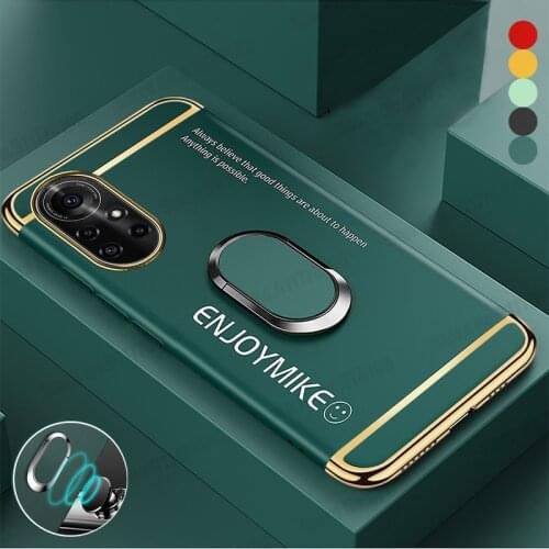 3 in 1 Plating Shockproof Phone Case For Huawei Nova 8 7 Pro 8SE 7SE 6SE P40 Pro Plus P30 P20 Pro Magnetic Ring Stand Hard Cover