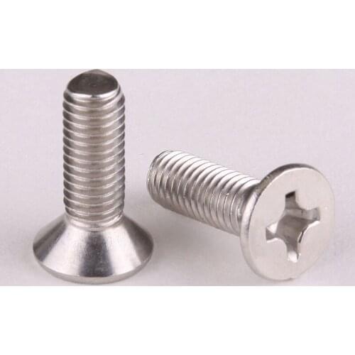 10PCS 304 Stainless Steel Countersunk Head Phillips Screws / Phillips Flat Head Screw Machine Screws M4*40