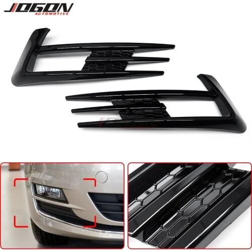 2pcs Black Front Side Bumper Fender Fog Light Cover Airvent Splitter Trim For VW Volkswagen Golf 7 MK7 2014 2015 2017 2018 2019
