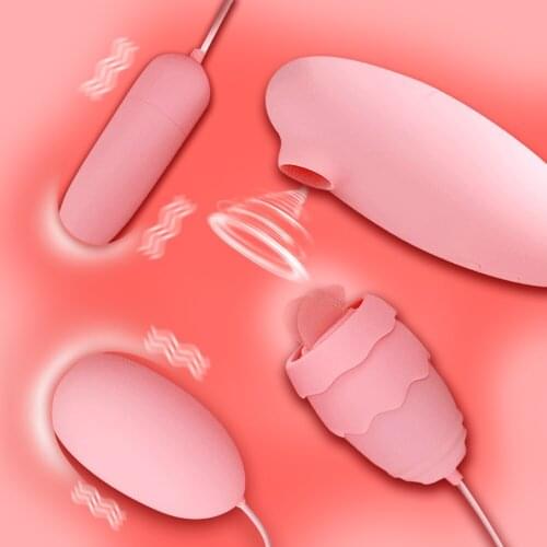 4 in 1 Vibrating Egg Clitoral Stimulator Anal plug Tongue Licking Nipples Sucking Vagina Massage Sex Toys For Women/Couples