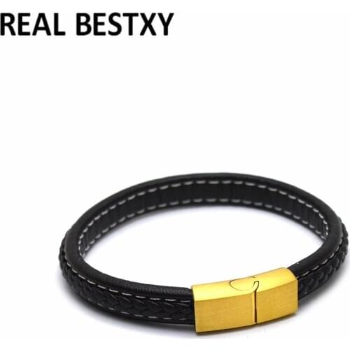5pcs/lot custom logo New Fashion Charm Jewelry Wholesale Punk Cool Men flat Leather Bracelets For Male Christmas Gifts men wrist