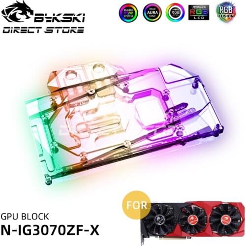 Bykski GPU Block Full Coverage For IGame ZF GeForce RTX 3070 COLORFUL VGA Water Block PC Cooler Heatsink 5V A-RGB N-IG3070ZF-X