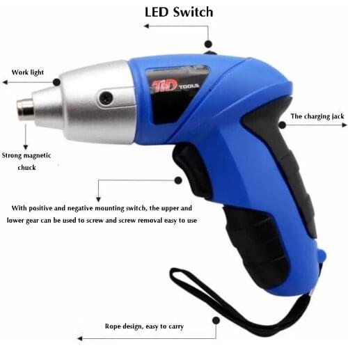Household electric screwdriver rechargeable electric driver electric drill Mini screwdriver Screwdriver Household hardware tools