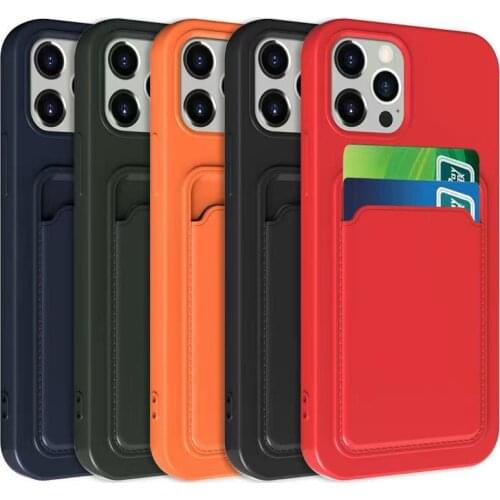TPU Card Holder Phone Case for iPhone 12 Pro Max Mini SE 2020 11 XS X XR 6 7 8 Plus TPU Wallet Soft Back Cover Shockproof Coque