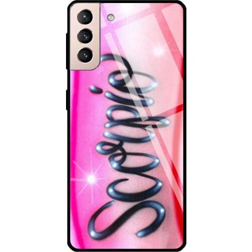 Scorpio Tempered Glass Phone Case For Samsung Galaxy S20 FE S21 Ultra Note20 S8 S9 10 Plus Note10