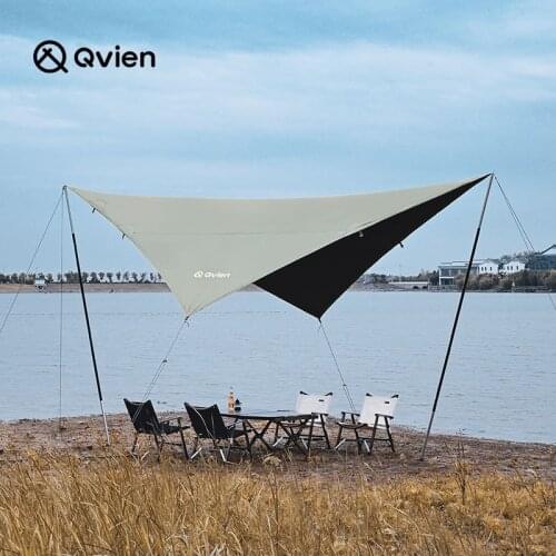Black Plastic Four-corner Canopy Anti-ultraviolet, Rain-proof and Sun-proof Full Shading Camping Tent Sunshade Pergola
