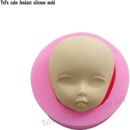 Baby Face Fondant Silicone Mold Girl Gum Paste Mold Cake Decorating Clay Resin Soap Candy Moulds Chocolate Cake Molds F0788