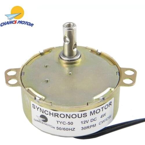 CHANCS DC Turntable motor, Synchronous Geared Motor TYC-50 12V DC 30/36RPM 4W Low Speed CW/CCW Direction for Hand-Made