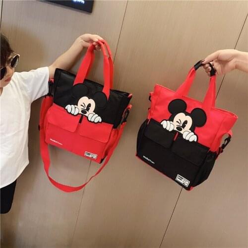 Disney Mickey mouse school tutor bag middle school student bag canvas childrens messenger shoulder bag boys girls handbags