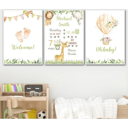 Custom Personalized Nursery Art Print Animal 5d Diamond Painting Home Decor Diamond Embroidery Full Mosaic Cross Stitch Kits