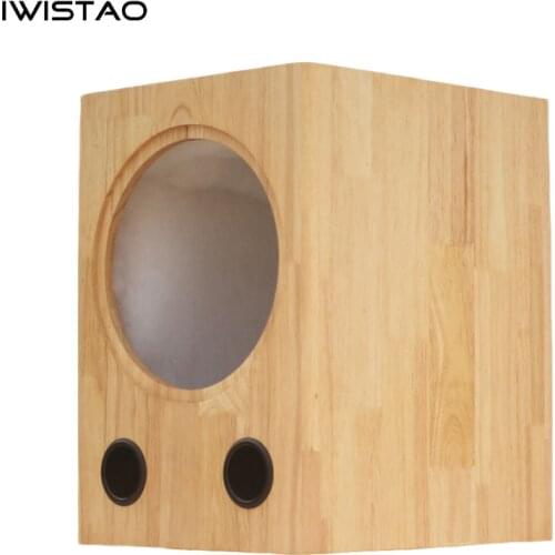 IWISTAO 10 Inch Subwoofer Empty Cabinet Customized Solid Wood Front Inverted Dovetail Structure 35L HIFI DIY Audio