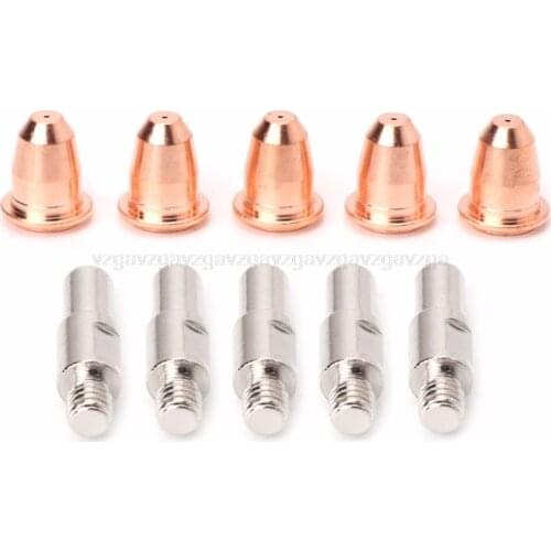 10Pcs/Set S45 Consumables Kit Electrode 0.8mm Nozzle Tip For Plasma Cutter Torch Au16 Dropship