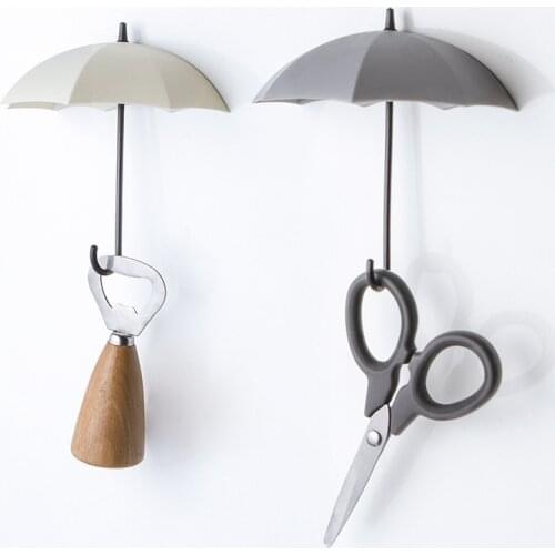 3pcs Creative Umbrella Shape Wall Hooks Hangers Living Dining Room Bedroom cocina Home Decorative Hooks Hot Sale Dropshipping