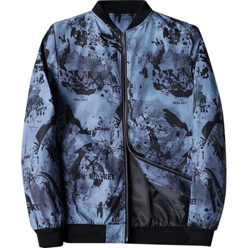 Spring autumn new flower jacket youth trend baseball uniform men loose plus size coat men jacket casual fashion men overcoat 5xl