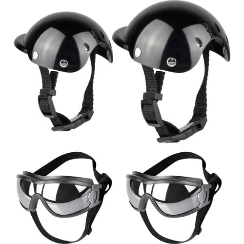 Summer Dog Hat Motorcycle Helmet with Sunglasses for Dogs French Chihuahua Cat Headdress Party Funny Photo Accessories Props