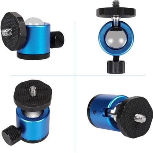Mini Ball Head 1/4\" Screw Mount 360 Swivel Metal Stand Holder for DSLR Camera