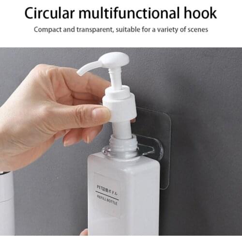 Multifunctional Round Hook Shelf Support Holder Cabinet Shelf Adhesive Hook Bathroom Hanging Rack Shampoo Bottle Storage Holder