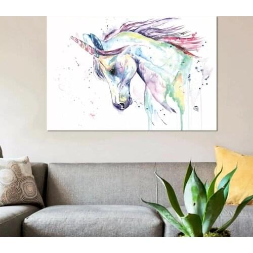Modular Canvas HD Prints Wall Art Posters Cartoon Animal Colorful Unicorn Paintings Living Room Home Decor Pictures No Framework