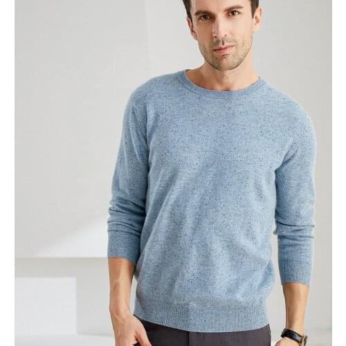 New Autumn Winter Mens 100% Goat Cashmere Sweaters O-Neck Casual Long Sleeve Pullovers High Quality Fashion Knitted Clothes