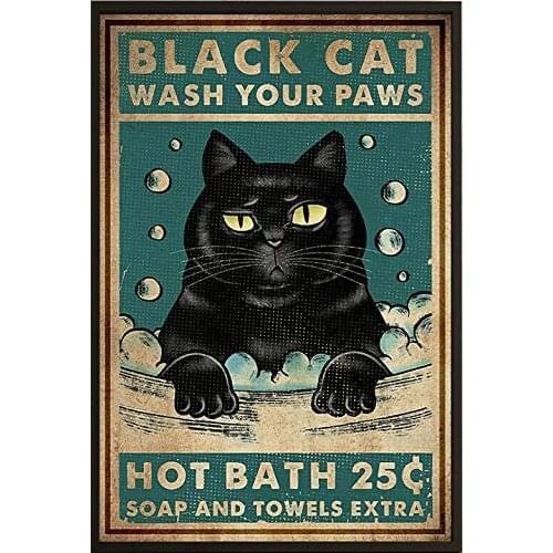 Cat and Co Bath Soap Wash Your Paws Signs I Only Want Cats Funny Farm Kitten for Easy Hanging Silly Decor for Kitty Fans Farmers