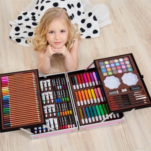 145 Pieces Painting Watercolor Pen Set In Double-layer Aluminum Box Elegant Drawing Pen Set