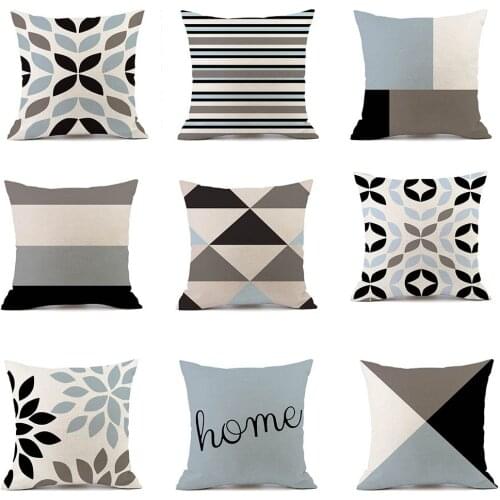 Warm and Simple Geometric Light Color Home Cotton and Linen Pillow Case Car Pillow Sofa Pillow Cushion body pillow