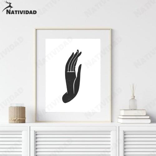 Buddha Hand Gesture Picture Print Posters and Prints Buddhist Believers Home Black and White Wall Art Canvas Painting Home Decor