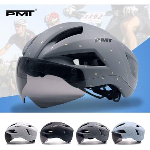 PMT Ultralight Aero Safely Cycling Helmet Road Bike Sports Safety Riding Mens Racing In-Mold Time-Trial High Quality Bike Helmet