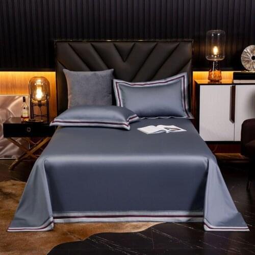 38 100S Egyptian cotton flat bed sheet king size High-end premiumrbed sheets Solid color twin queen size bed lines bed sheet