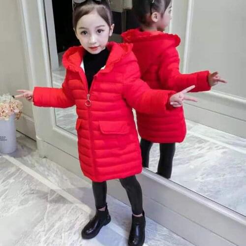 New Hooded Winter Down & Parkas For Kids Girl 2T-12 Yrs Warm Outerwear Coats For Girls Thicken Keep Warm Windproof Outerwear