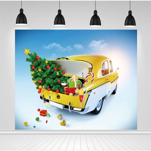 Scopiso Christmas Backdrop Happy New Year Car Tree Gift Winter Newborn Baby Photography Background For Photo Studio Photocall