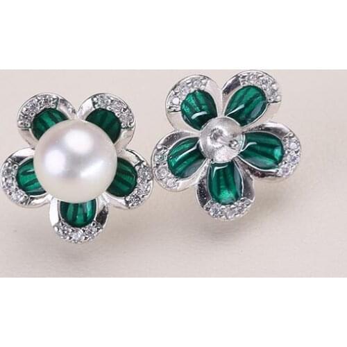 Naturaljewelry 8-9MM White Freshwater PEARL 925 Sterling Silver earring