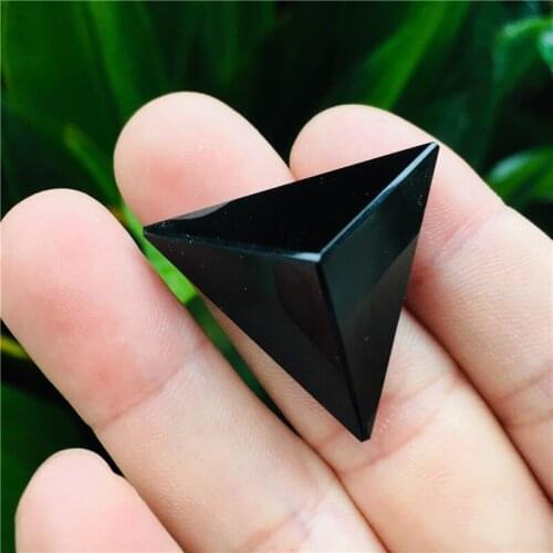 2cm Natural obsidian crystal stone pyramid stone decorations