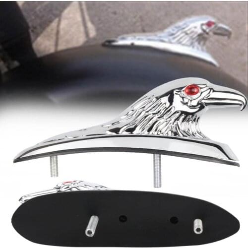 Universal Motorcycle Eagle Head Fender Ornament Red Lighted Eye Motorbike ATV Bike Aluminum Front Mudguard Decoration Accessorie