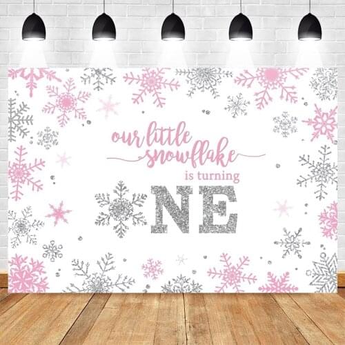Yeele Backdrop Newborn Baby Shower Birthday Party Pink Silver Snowflake Decoration Background Photography Vinyl Custom Photocall