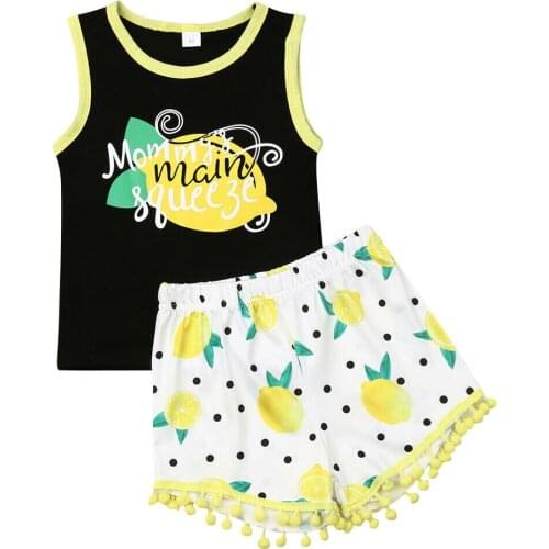 Newborn Baby Girl Kid Fruit Printing Vest Top T-shirt Short Pants Set Clothes Baby Girl Kid Fruit Printing Vest Top